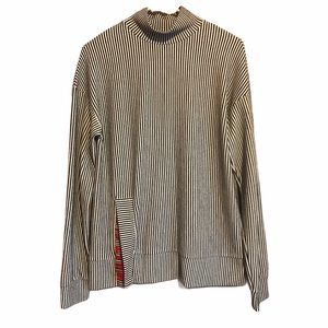 ZARA Pin Stripe Mock Neck Blouse